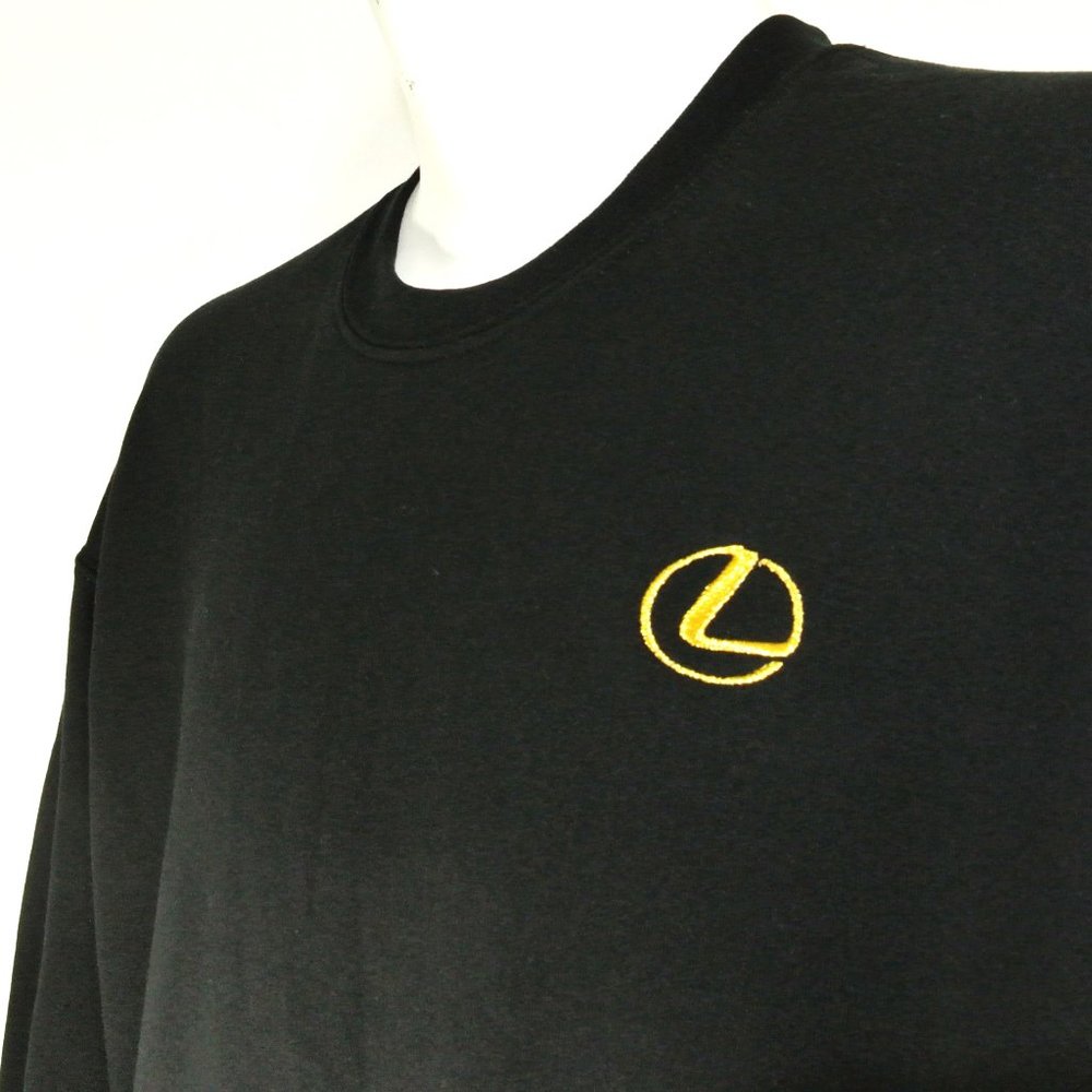 LEXUS Gold Logo Car Dealership Black Sweatshirt Employee Uniform Shirt Size M - Picture 2 of 15